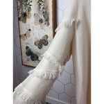 One A Cream Knit Sweater with Fringe Detail Photo 4