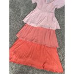 Anthropologie  polagram midi dress spring summer pink monochrome ruffle flutter M Photo 4