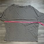 ALLSAINTS  Black Cream Striped Boat Neck Dolman Long Sleeve Semi Sheer Top Size M Photo 7