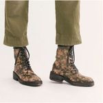 Free People  Santa Fe Lace Up Floral Distressed Leather Zippered Boots Sz 38 (8) Photo 12