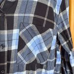 Divided  by H&M Blue Black Plaid 100% Cotton Button Down Shirt Top Size 8 Medium Photo 5