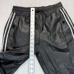 Karl Lagerfeld Faux Leather Joggers Track Pants Side Stripe Drawstring Black S Photo 2