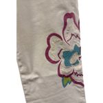 Cambio Jeans Women's Bamboo White‎ Embroidered Flower Size 44 18 White Photo 1