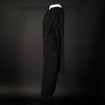 MM.LaFleur The Annabel Long Sleeve Ruched Drape Midi Dress Black Medium Photo 4