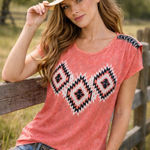 Cowgirl Legend Embellished Coral Pink Tee S Photo 0