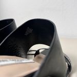 Karl Lagerfeld  Black Leather Open Toe Wedge Sandals Women’s Size 7.5 Designer Photo 4