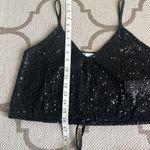 ZARA black sequins tie waist spaghetti straps cropped top Photo 7