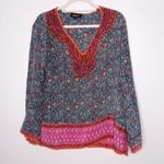 Tolani  Floral Silk Long Sleeve Relaxed Tunic Photo 0