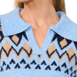 CeCe women’s collared sweater blue size M Photo 2