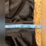 COMMENSE Satin Knotted Doule Pockets Open Back Pleated Mini Dress Medium Black Photo 6