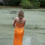 Ellie Wilde Orange Prom Dress Photo 1