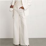 Mother Denim Anthropologie Undercover Cargo Sneak Jeans in Cream Puffs Size 25 White Photo 2