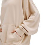 Free People  Slow It Down Pullover Sweatshirt Light Sand Oversized Comfy Large Photo 0