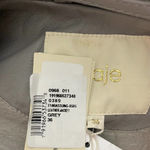 Maje Bassung Belted Leather Motorcycle Jacket Gray Photo 11