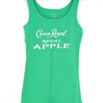 Crown Royal Regal Apple Women's Bright Green Logo Graphic Tank Top GUC Photo 0