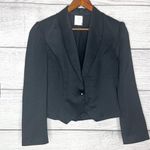 American Vintage Vintage Black Dressy Cropped Blazer Puff Sleeve Jacket Size 11/12 Large Photo 0