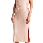 Vince Double V Neck Popover Dress Lily Blush Small NEW Photo 4