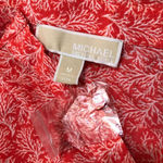 Michael Kors  Printed Smocked Bell Sleeve Top, Sea Coral NEW MEDIUM Photo 8