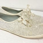Kate Spade  Size 11 White Glitter Sparkle Wedding Low Top Sneaker Photo 3