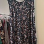 Loft  Black and Pink Midi Dress Photo 0