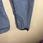 Lululemon  Size 8‎ Turn Around Long Sleeve Blue Gray Striped Thumb Holes Medium Photo 2