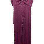R & M Richards NEW 2061 Long Off Shoulder Formal Dress Gown Sparkly Merlot Size 10 Photo 3