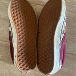 Burgundy Cream Checkerboard Slip On Vans Sneakers Men 5 Women 7 Photo 5