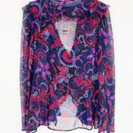 Free People  Nina Paisley Printed Blouse in Midnight Combo Size Small NWT Photo 4
