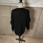 VICI  Black‎ Fringe Crew Neck Long Sleeve Sweater Dress Small Photo 2