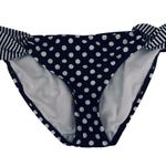 Xhilaration Navy & White Polka Dot Striped Bikini Size Large Photo 3