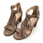 Sole Society  Delilah Fringe Block Heel Size 7.5 Taupe Photo 0