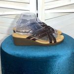 GH Bass & Co SunJuns Brown Leather Strappy Wedge Sandals 9W Size 9 Photo 0