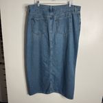 Old Navy NWOT  Mid Rise Column Slit Denim Maxi Skirt In Maca Blue Size 16 Photo 2