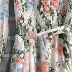 Simplee Floral slash neck long sleeve ruffle print summer dress beach size Med Green Photo 5