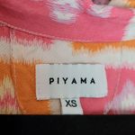 PIYAMA COLORFUL IKAT PRINT PINK ORANGE PAJAMA TOP AND PANTS SET XS Photo 13