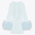 ZARA  Pastel Blue Short Tulle Cuff Volume Dress Photo 4