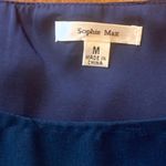 Sophie Max  Dress Medium Navy Blue Floral Print Chiffon Hi-low Sleeveless Lined Photo 2