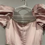 Mac Duggal  20688 Puff Sleeve Beaded Top Full Skirt Dress Blush Pink 0 Photo 2