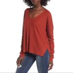 BP . V-Neck Pullover Sweater Red Ochre Size Small Photo 0