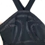 Foxiedox Womens Aviana High Low Ruffle Hem Halter Dress Black Braid Detail Small Photo 5