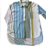 Maeve Anthropologie Alix Henley Blouse Striped Button Up Tunic Women Small Photo 11