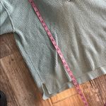 Aerie Green V-Neck Waffle Knit Oversized Chunky Hoodie Sweatshirt Size Large Photo 8