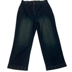 Sandro Sportswear Hi-Rise Wide Leg Cropped Jeans Mock Cuff Grommet Hem, Sz 1X Photo 3