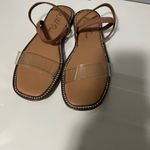 Wild Pair  Tan Sandals with Clear Strap Photo 3