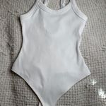 Wild Fable White Ribbed Bodysuit With A Low back Photo 0
