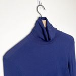 ZARA Turtleneck Ribbed Sweater Slim Fit Pullover Long Sleeve Blue Size S Photo 1