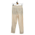 Anthropologie Oasis Pants Belted High-Rise Striped Crop Linen Pink White Size 2 Photo 6