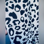 Who What Wear Black and Cream Animal Print Midi Dress Photo 8