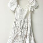 NWT Especia Flutter Sleeve Sweetheart Neck Babydoll Mini Dress White Women's M Size M Photo 1