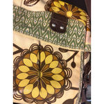 Fossil KeyPer Messenger Bag Floral Print Yellow Green Brown Canvas Photo 4